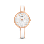 Resim Crystalline delight Saat, İsviçre Üretimi, Metal bileklik, Beyaz, Pembe altın rengi yüzey