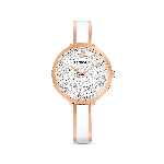 Resim Crystalline delight Saat, İsviçre Üretimi, Metal bileklik, Beyaz, Pembe altın rengi yüzey