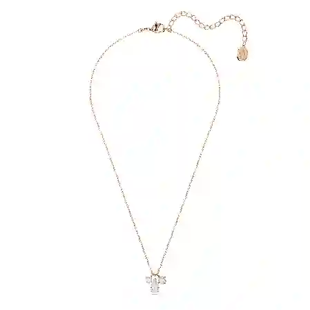 Resim Mesmera Kolye, Karışık kesimler, Beyaz, Pembe altın rengi kaplama