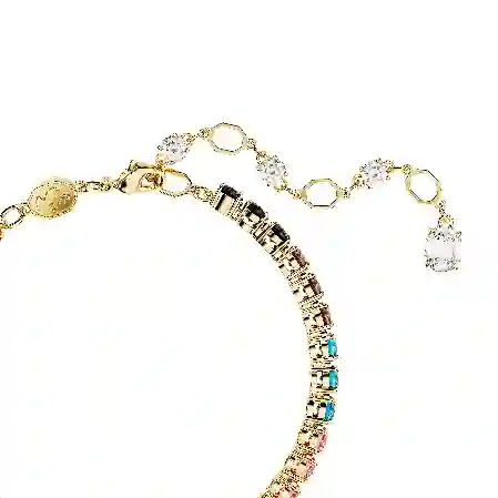 Resim Matrix Tennis bileklik, Yuvarlak kesim, Çok renkli, Altın rengi kaplama