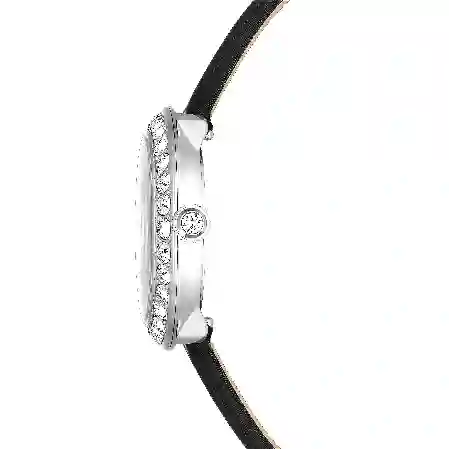 Resim Matrix Tennis Saat, İsviçre Üretimi, Deri kayış, Siyah, Paslanmaz çelik