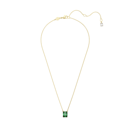 Resim Matrix Kolye, Dikdörtgen kesim, Yeşil, Altın rengi kaplama