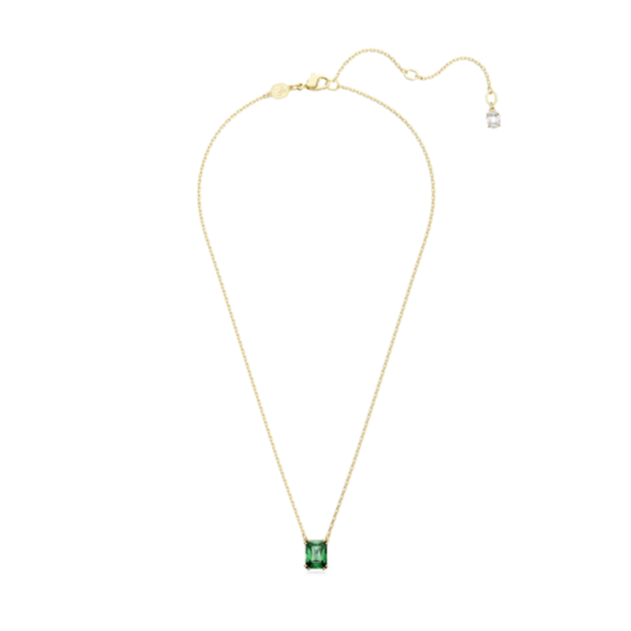 Resim Matrix Kolye, Dikdörtgen kesim, Yeşil, Altın rengi kaplama