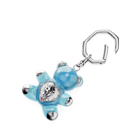 Resim Teddy Anahtarlık, Ayıcık, Mavi, Rodyum kaplama