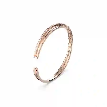 Resim Twist Bileklik, Beyaz, Pembe altın rengi kaplama