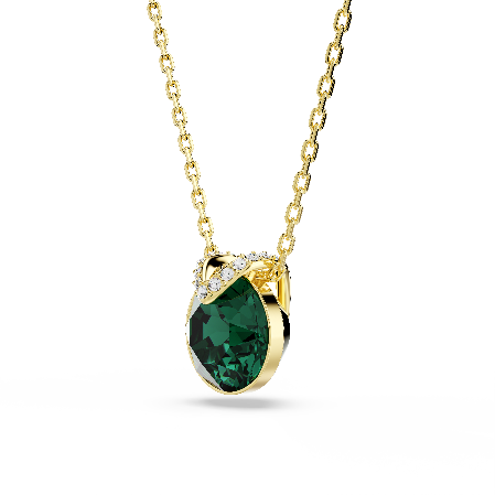 Resim Bella V Kolye, Yuvarlak kesim, Yeşil, Altın rengi kaplama