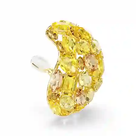 Resim Gema Klipsli Küpeler, Sarı, Altın rengi kaplama