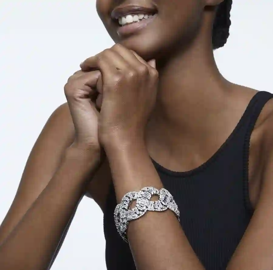 Resim Hyperbola Bileklik, Karışık kesimler, Infinity, Beyaz, Rodyum kaplama