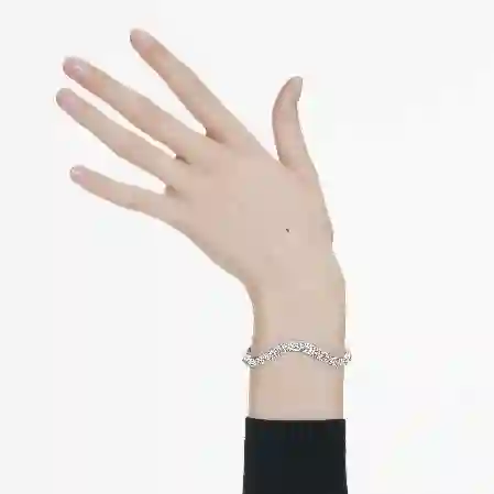 Resim Sublima Bileklik, Yuvarlak kesim, Beyaz, Rodyum kaplama