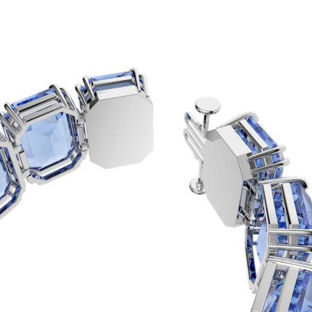 Resim Millenia Bileklik, Büyük kristaller, Sekizgen kesim, Mavi, Rodyum kaplama