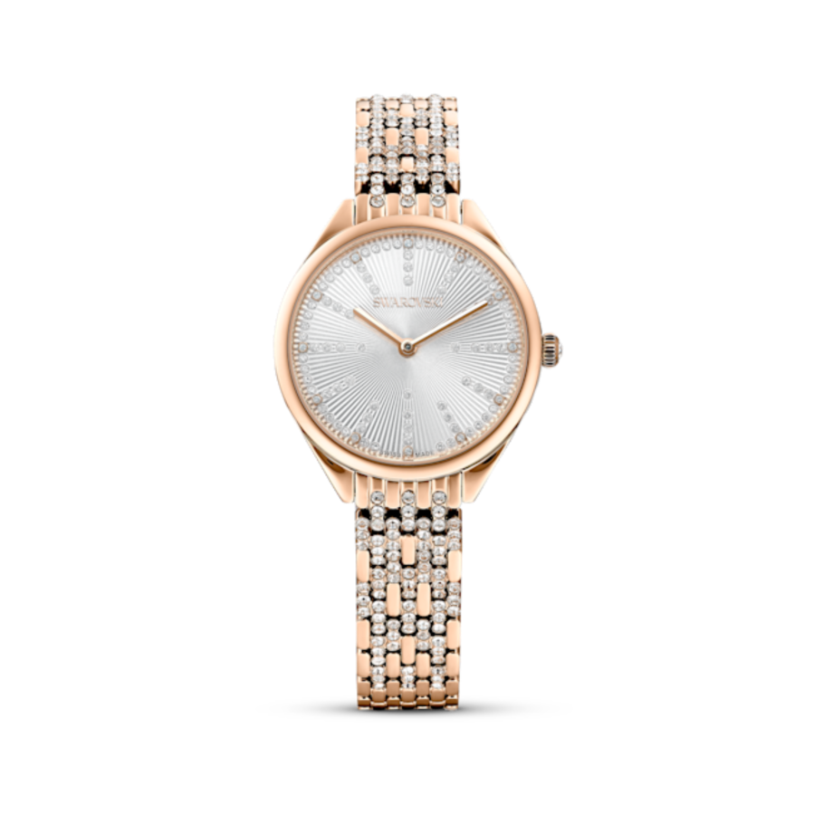 Resim Attract Saat, İsviçre üretimi, Pavé, Metal bileklik, Rose Altın tonu, Pembe altın rengi yüzey