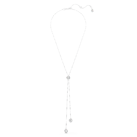 Resim Una Angelic Y Kolye, Yuvarlak kesim, Beyaz, Rodyum kaplama