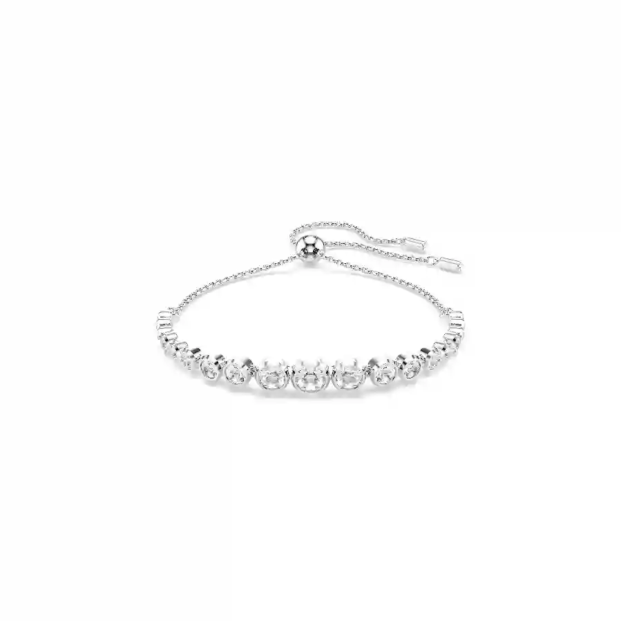 Resim Imber Tennis bileklik, Karışık yuvarlak kesimler, Beyaz, Rodyum kaplama