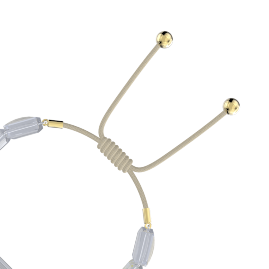 Resim Letra Bileklik, Ay, Beyaz, Altın rengi kaplama