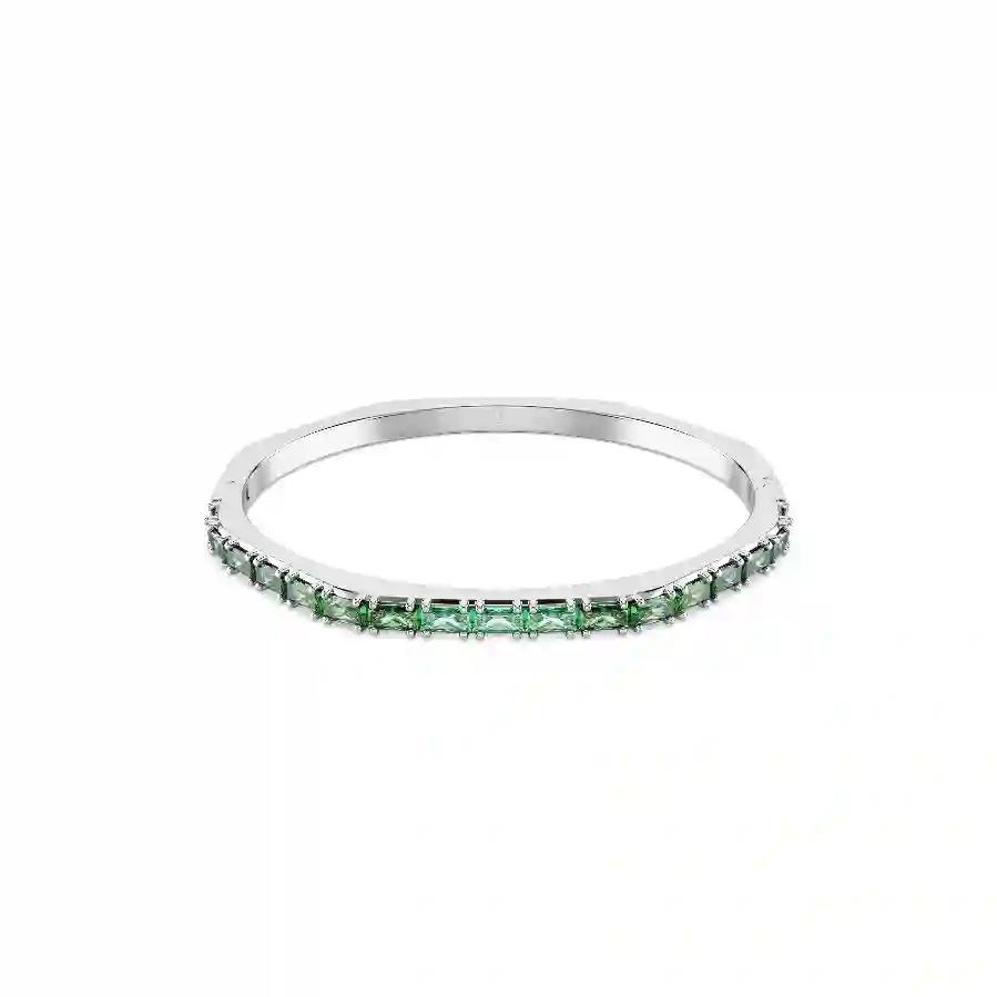 Resim Matrix Bileklik, Baget kesim, Sekizgen şekil, Yeşil, Rodyum kaplama