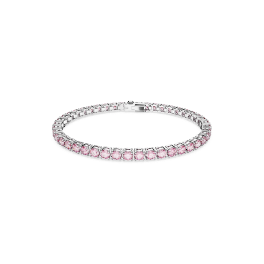 Resim Matrix Tennis Bileklik, Yuvarlak kesim, Pembe, Rodyum kaplama