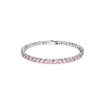 Resim Matrix Tennis Bileklik, Yuvarlak kesim, Pembe, Rodyum kaplama