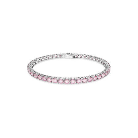 Resim Matrix Tennis Bileklik, Yuvarlak kesim, Pembe, Rodyum kaplama