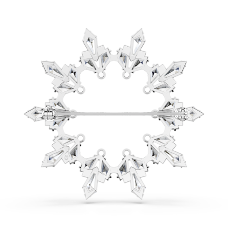 Resim Idyllia Broş, Karışık kesimler, Kar tanesi, Beyaz, Rodyum kaplama