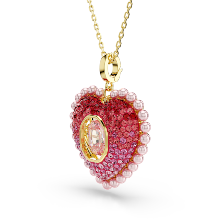 Resim Idyllia Kolye, Karışık kesimler, Kalp, Pembe, Altın rengi kaplama