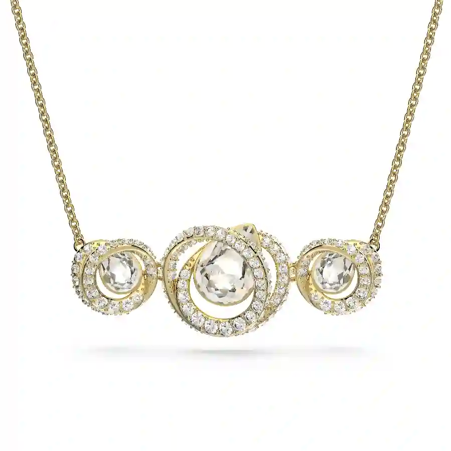 Resim Generation Kolye, Beyaz, Altın rengi kaplama