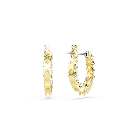 Resim Matrix Vittore halka küpeler, Yuvarlak kesim, Beyaz, Altın rengi kaplama