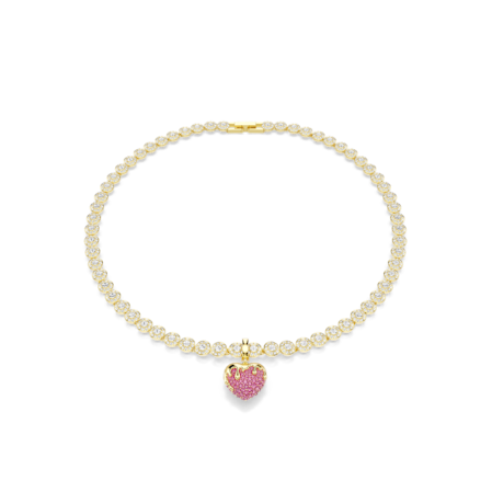 Resim Idyllia Charm, Yuvarlak kesim, Kalp, Pembe, Altın rengi kaplama