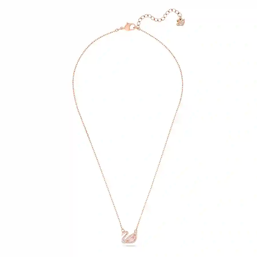 Resim Dazzling Swan Kolye, Kuğu, Pembe, Pembe altın rengi kaplama