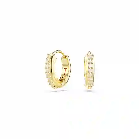 Resim Matrix halka küpeler, Yuvarlak kesim, Beyaz, Altın rengi kaplama