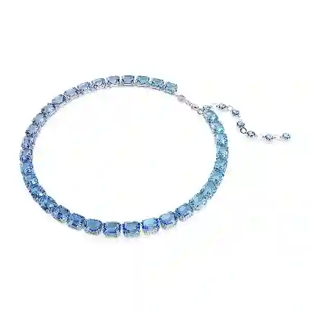 Resim Millenia Tennis kolye, Sekizgen kesim, Renk geçişli, Mavi, Rodyum kaplama