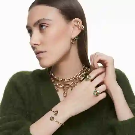 Resim Numina Bileklik, Karışık kesimler, Gri, Altın rengi kaplama