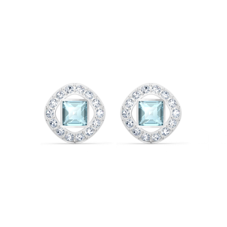 Resim Una Angelic düğme Küpeler, Mavi, Rodyum kaplama