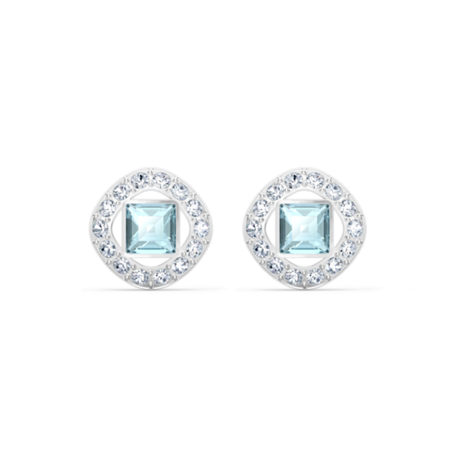 Resim Una Angelic düğme Küpeler, Mavi, Rodyum kaplama