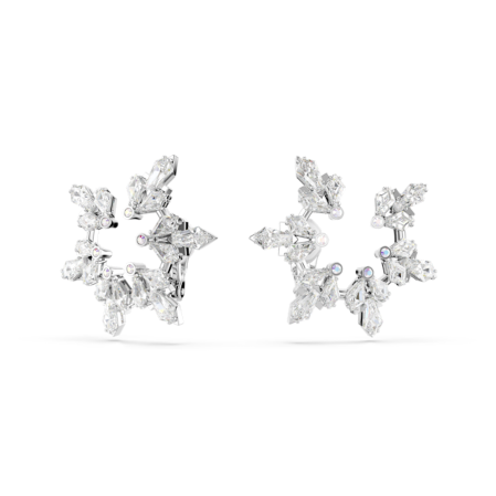 Resim Idyllia Klipsli Küpeler, Karışık kesimler, Kar tanesi, Beyaz, Rodyum kaplama