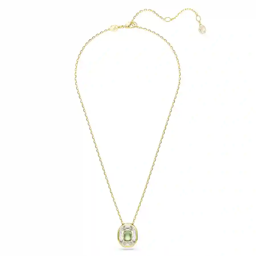 Resim Chroma Kolye, Sekizgen kesim, Yeşil, Altın rengi kaplama