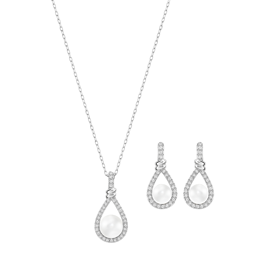 Resim Enlace Set, Beyaz, Rodyum kaplama