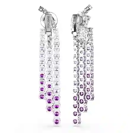 Resim Matrix Klipsli Küpeler, Renk geçişli, Yuvarlak kesimler, Mor, Rodyum kaplama