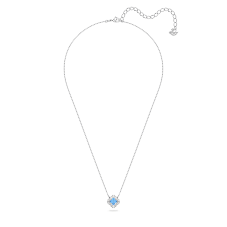 Resim Una Kolye, Yonca, Mavi, Rodyum kaplama