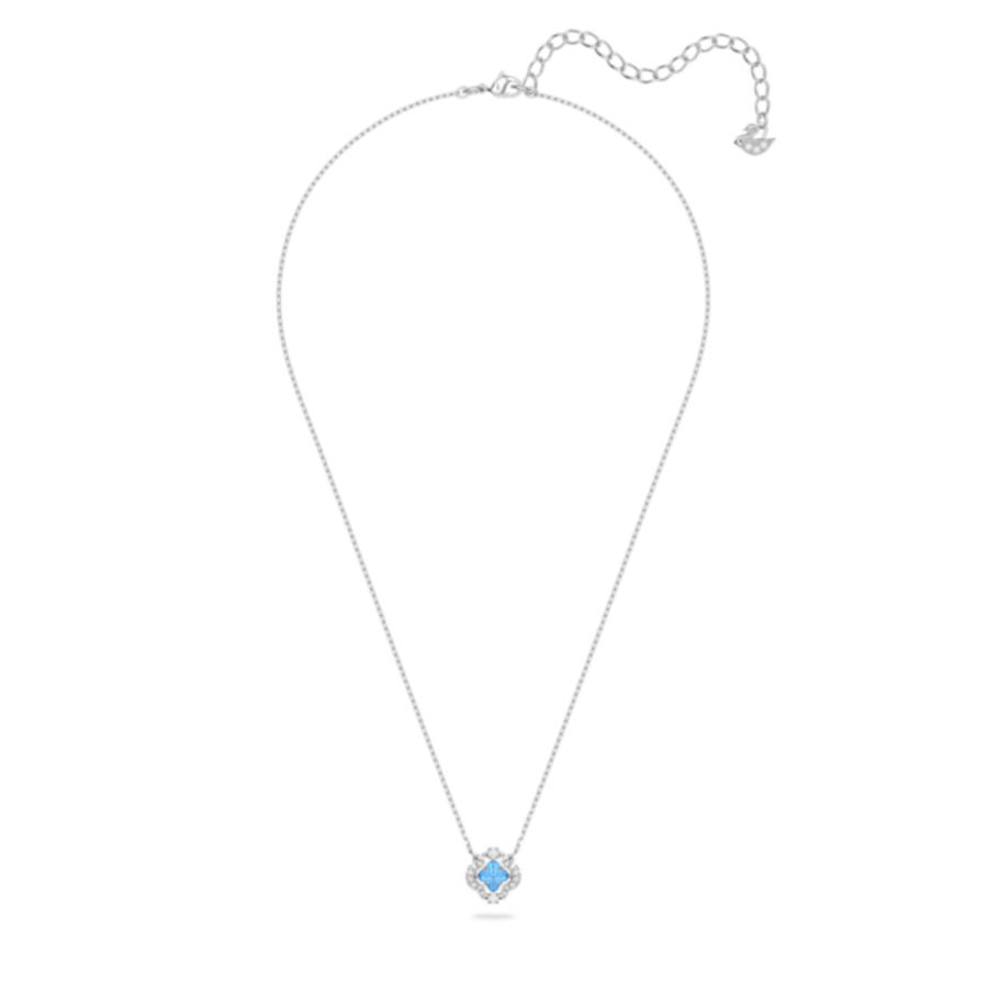 Resim Una Kolye, Yonca, Mavi, Rodyum kaplama