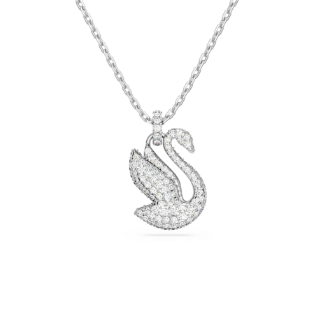 Resim Swarovski Iconic Swan Kolye, Kuğu, Orta, Beyaz, Rodyum kaplama