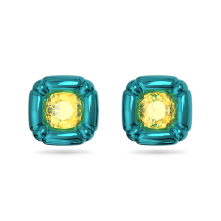 Resim Dulcis düğme Küpeler, Yastık kesim, Mavi