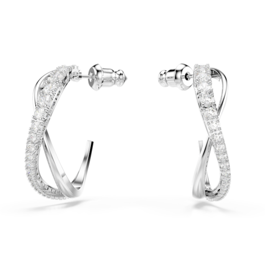 Resim Hyperbola halka küpeler, Beyaz, Rodyum kaplama