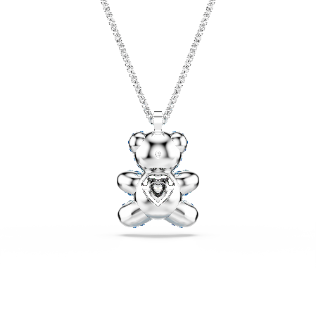 Resim Teddy Kolye, Ayıcık, Mavi, Rodyum kaplama