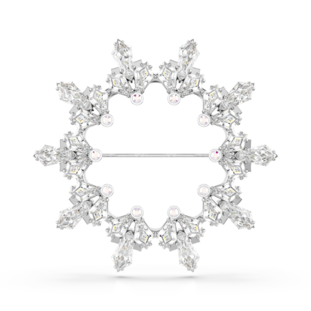 Resim Idyllia Broş, Karışık kesimler, Kar tanesi, Beyaz, Rodyum kaplama