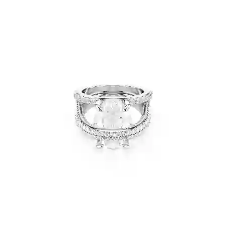 Resim Hyperbola Kokteyl Yüzüğü, Karışık kesimler, Beyaz, Rodyum kaplama