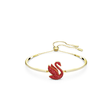 Resim Swan Bileklik, Kuğu, Orta, Kırmızı, Altın rengi kaplama