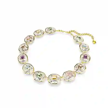 Resim Chroma Tennis kolye, Sekizgen kesim, Çok renkli, Altın rengi kaplama