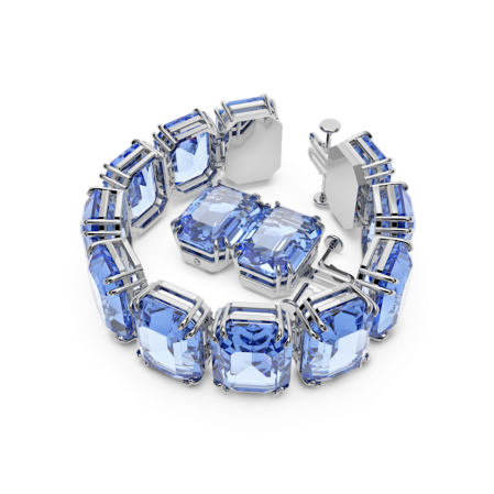 Resim Millenia Bileklik, Büyük kristaller, Sekizgen kesim, Mavi, Rodyum kaplama
