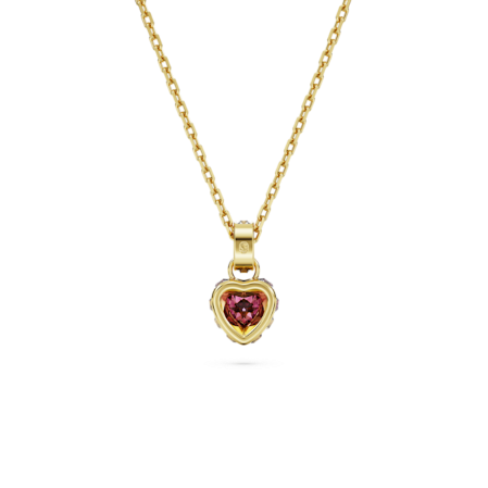 Resim Stilla Kolye, Kalp, Kırmızı, Altın rengi kaplama