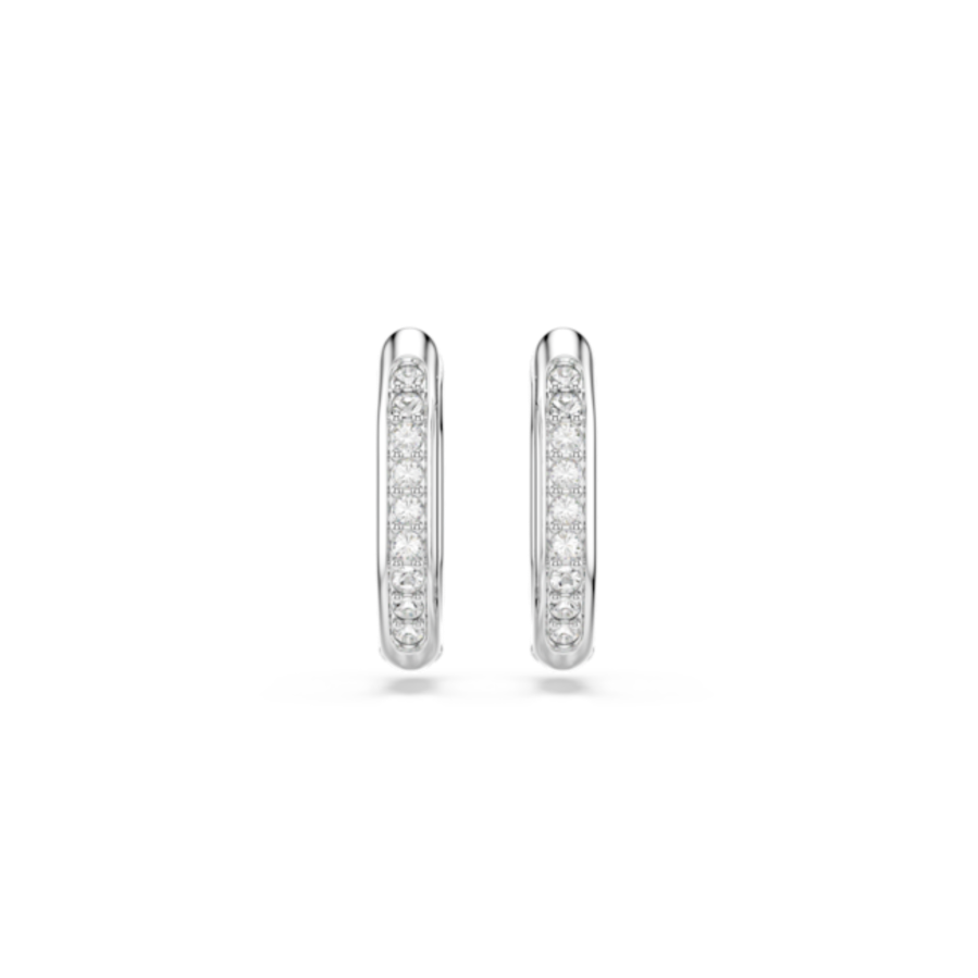 Resim Dextera halka küpeler Sekizgen şekil, Yuvarlak kesim, Küçük, Beyaz, Rodyum kaplama